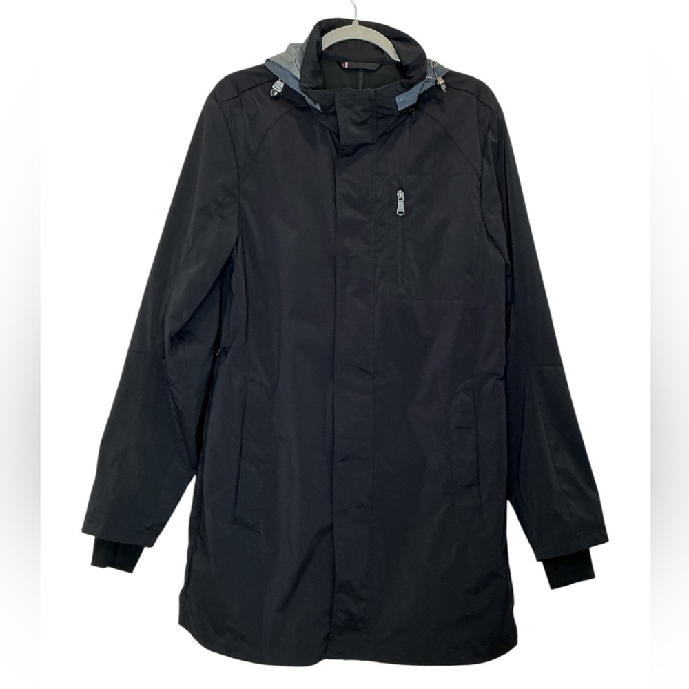 Pajar Canada Rain Coat with Hood Thumbhole Packable Water Resistant in Black
